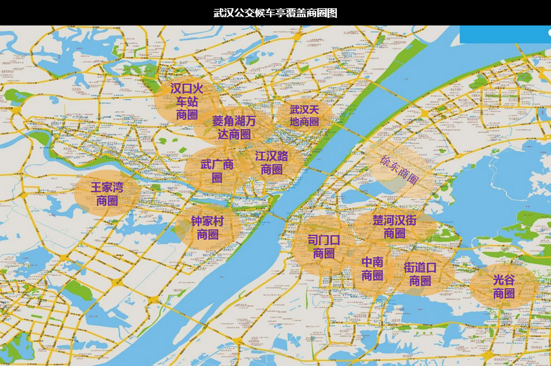 武漢公交候車亭覆蓋商圈圖