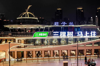 地標廣告聯(lián)動游輪廣告，三棵樹品牌驚爆上海外灘!