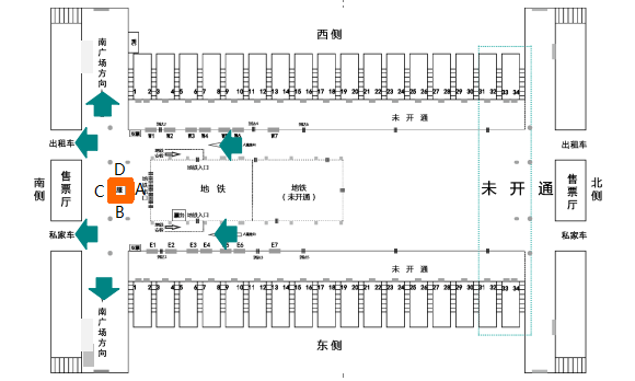 出站口服務(wù)臺(tái)墻面燈箱點(diǎn)位 出站口服務(wù)臺(tái)墻面燈箱點(diǎn)位