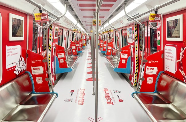 東莞地鐵全景內(nèi)包車東莞城市特色案例分享，東莞地鐵列車廣告價格