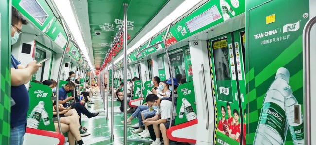 石家莊地鐵創(chuàng)意全景內(nèi)包車廣告優(yōu)秀案例，石家莊地鐵列車廣告價格