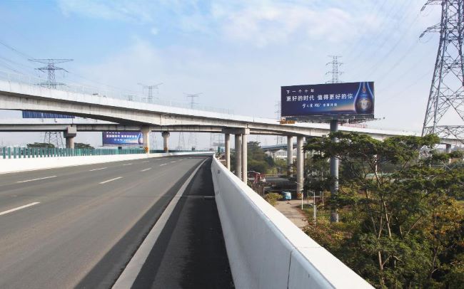 廣州南沙高速大牌廣告投放，廣州南沙港快速高桿立柱廣告價(jià)格